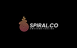 Spiral Line Art Gradient Logo