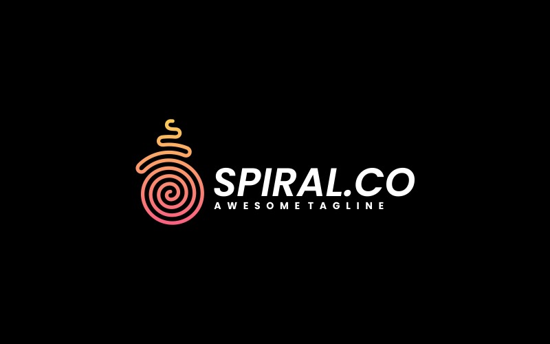 Spiral Line Art Gradient Logo Logo Template