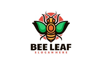 Bee Leaf Simple Mascot Logo