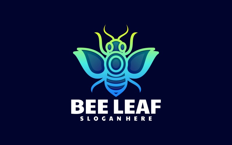 Bee Line Art Gradient Logo Logo Template