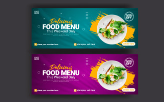 Food Social media cover advertising discount sale offer template social media food cover post