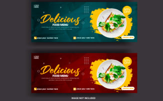 Food Social media cover banner advertising discount sale vector design