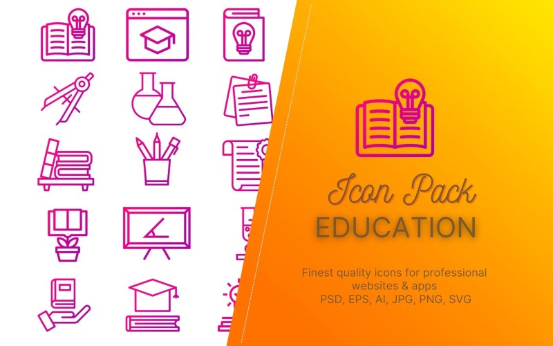 Icon Pack Education- Flat (30 Education Icons) Icon Set