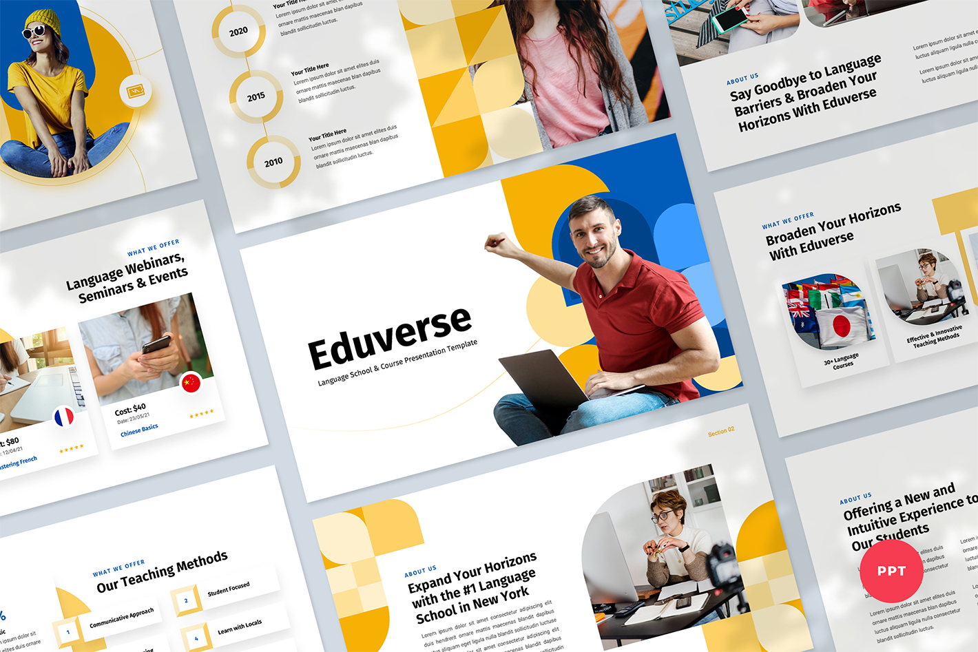 Language Course Presentation PowerPoint Template