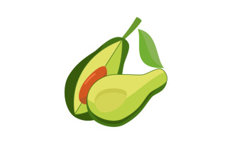 Avocado Flat color Design Fruit Logo