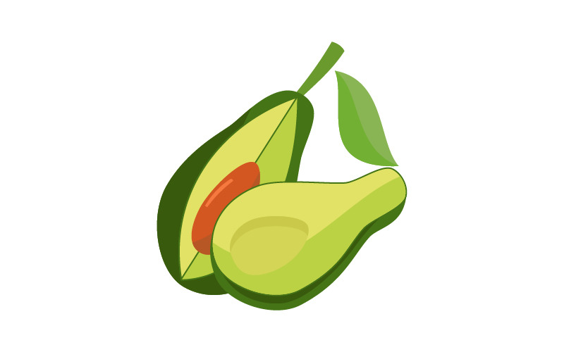 Avocado Flat color Design Fruit Logo Logo Template