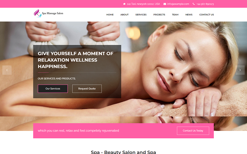 Beauty Spa Massage Salon HTML Template Landing Page Template