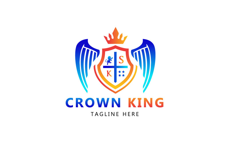 Crown King Sports Logo. king Royal Logo Template