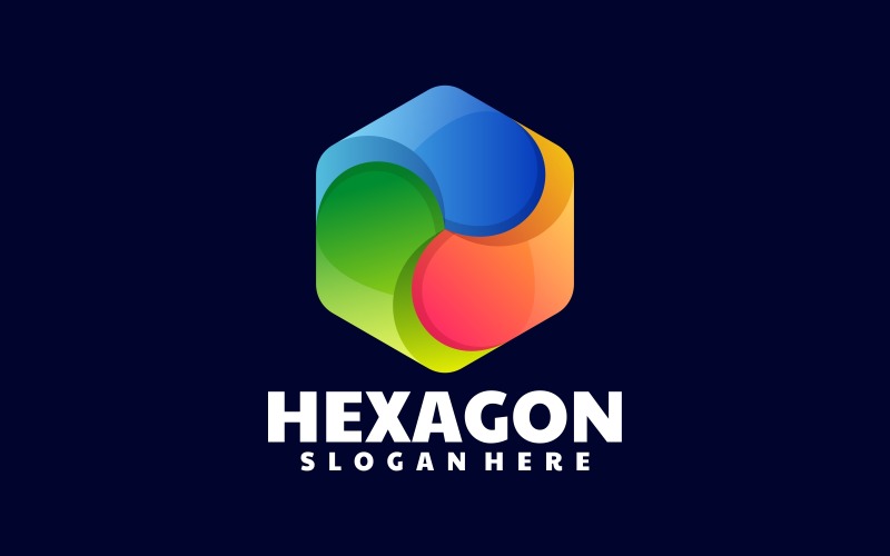 Hexagon Gradient Colorful Logo 3 Logo Template