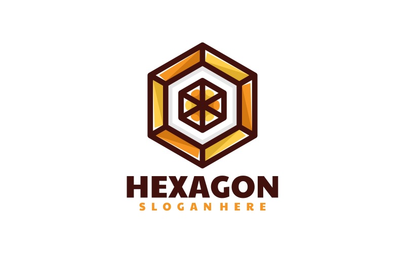 Hexagon Simple Logo Style Logo Template