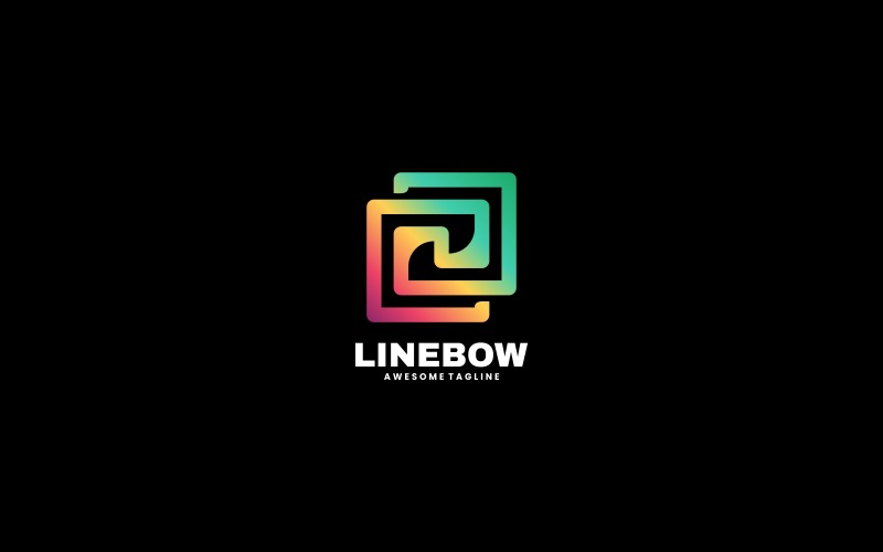 Line Bow Gradient Colorful Logo Logo Template