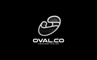 Oval Line Art Logo Template