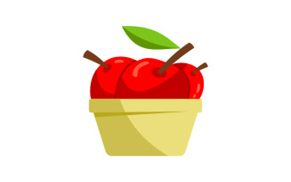 Red apple Fruit Bucket Logo Design