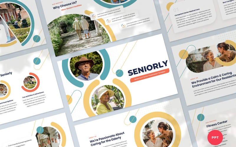 Senior Care Center Presentation PowerPoint Template