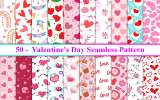 Valentines Day Seamless Pattern, Valentine Seamless Pattern