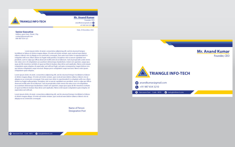 Business Letterhead and Business Card Template Corporate Identity