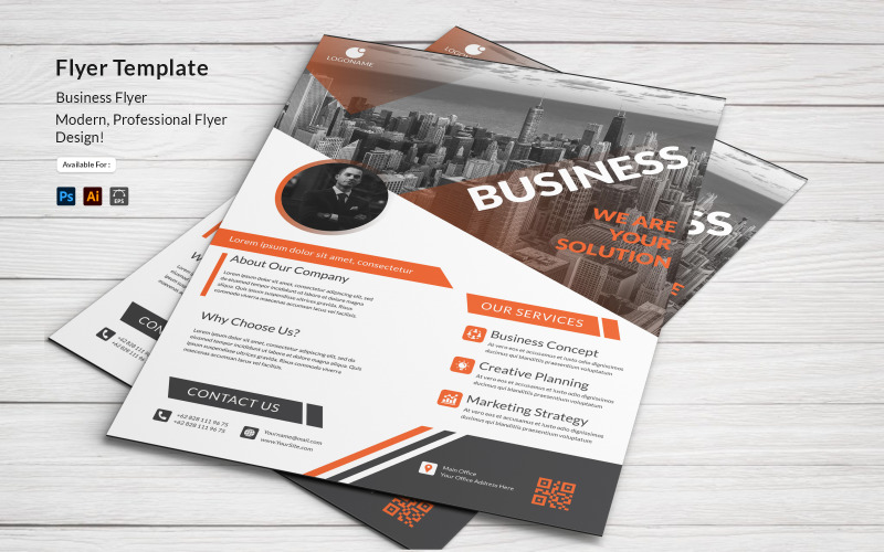 Business Solution Flyer Template PSD Corporate Identity