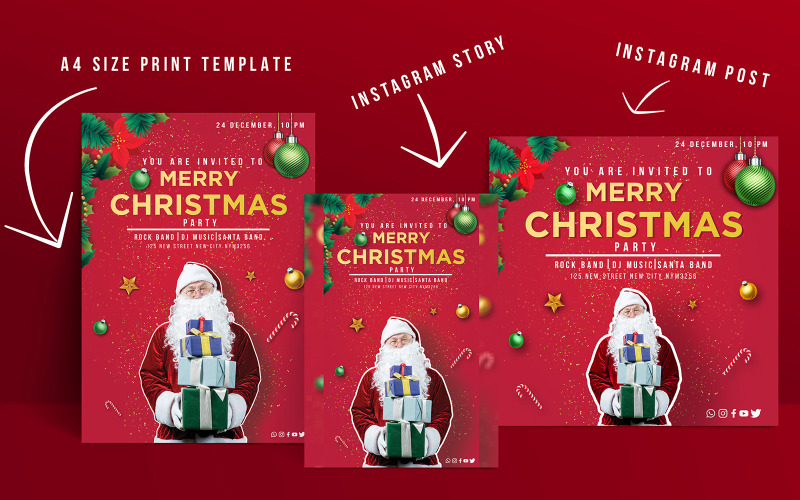 Christmas Party Template Flyers Corporate Identity