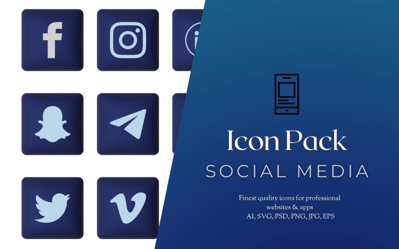 3D Social Icons (15 Icons) Icon Set