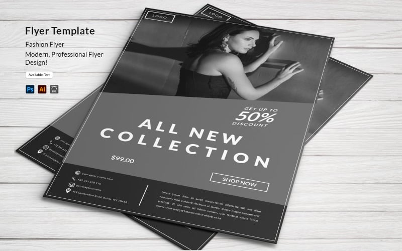 Fashion Collection Flyer Template Corporate Identity