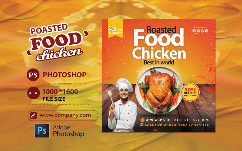 Roasted Chicken Menu Flyer Template Corporate Identity