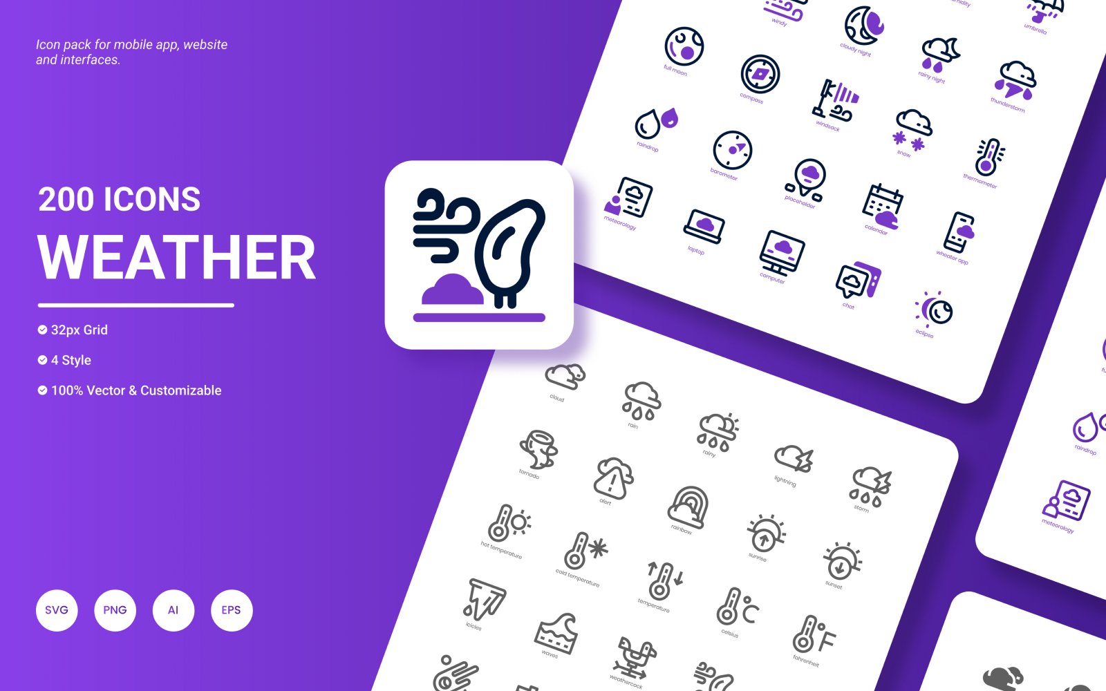Kit Graphique #304618 Weather Icon Divers Modles Web - Logo template Preview