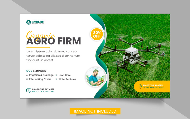 Agriculture service web banner design bundle or lawn mower gardening landscaping banner Illustration