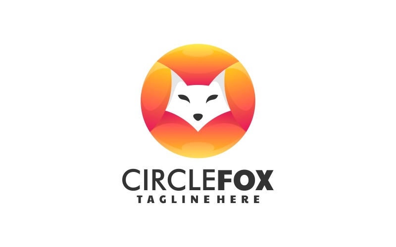 Circle Fox Gradient Logo Design Logo Template