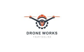 Drone Works, Drone Repair Logo Design