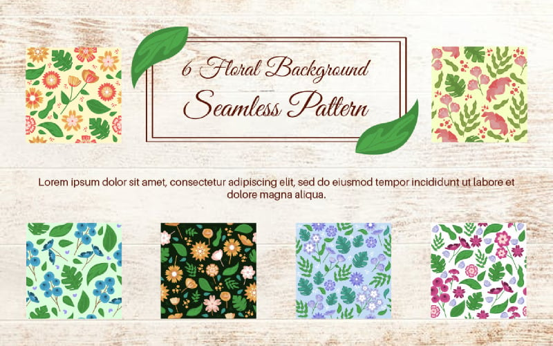 6 Floral Background Seamless Pattern