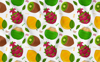 Fruits Seamless Pattern Vector #02