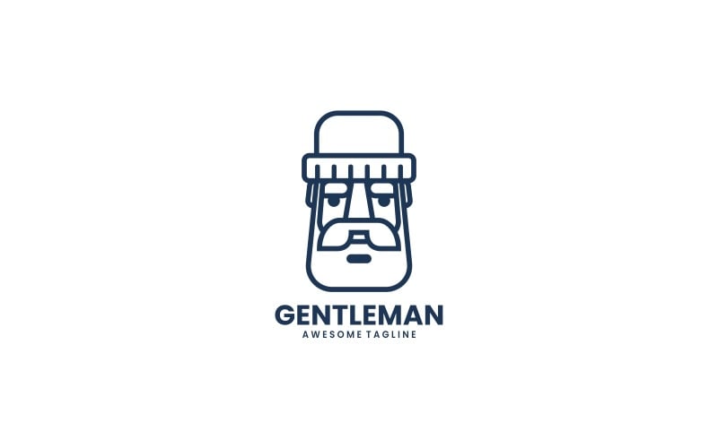 Gentleman Line Art Logo Style Logo Template
