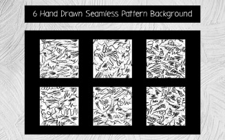 6 Hand Drawn Seamless Pattern Background
