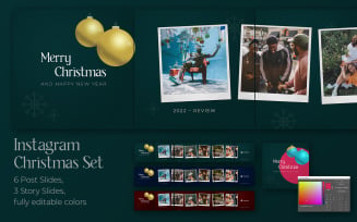 Instagram Christmas and Happy New Year Photoshop Template
