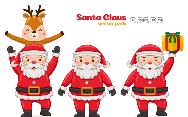 Santa Claus Characters Vector Pack #01 Vector Graphic