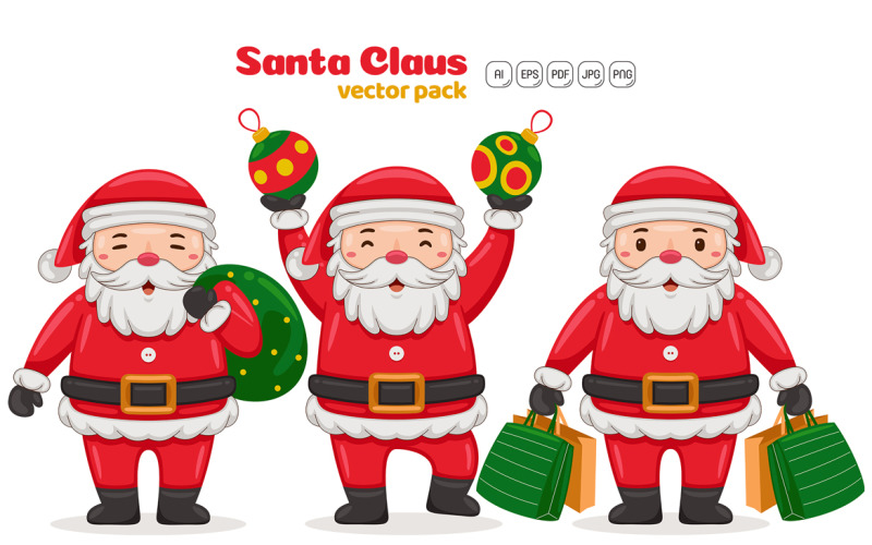 Santa Claus Characters Vector Pack #03 Vector Graphic