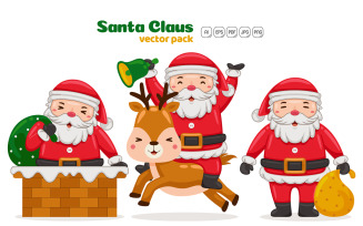 Santa Claus Characters Vector Pack #04