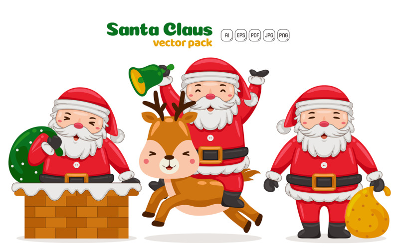 Santa Claus Characters Vector Pack #04 Vector Graphic