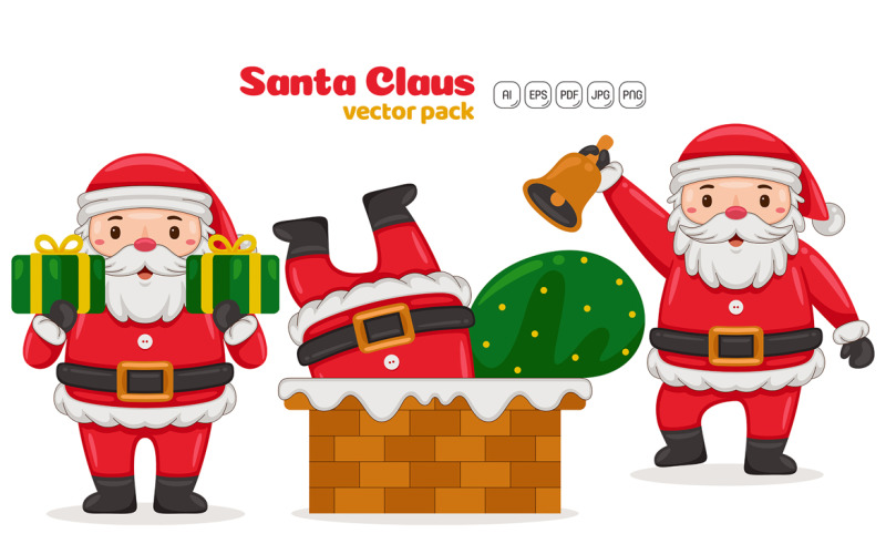 Santa Claus Characters Vector Pack #05 Vector Graphic