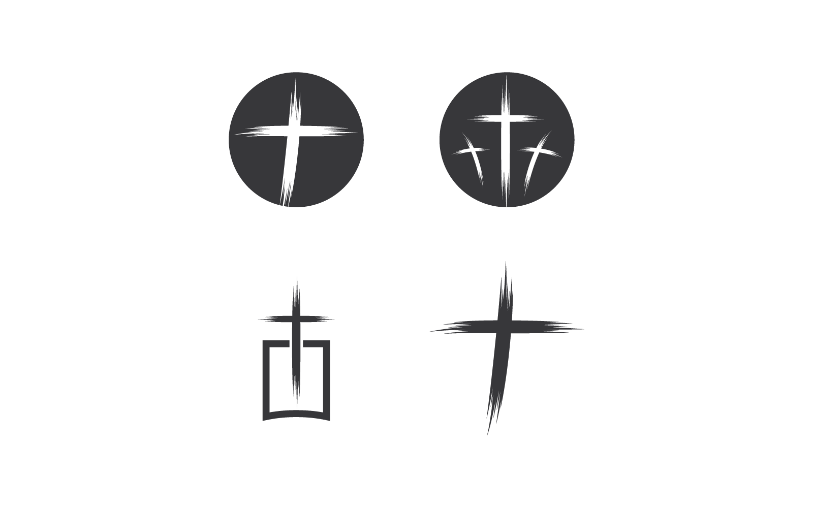 Satz von Vektorillustrationsvorlagen für das Logo der Kirche