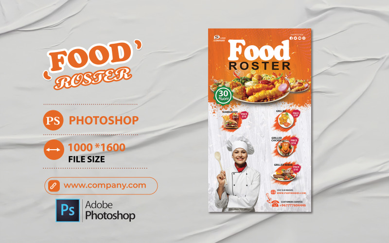 Seafood Fast Food Restaurant Template banner Corporate Identity