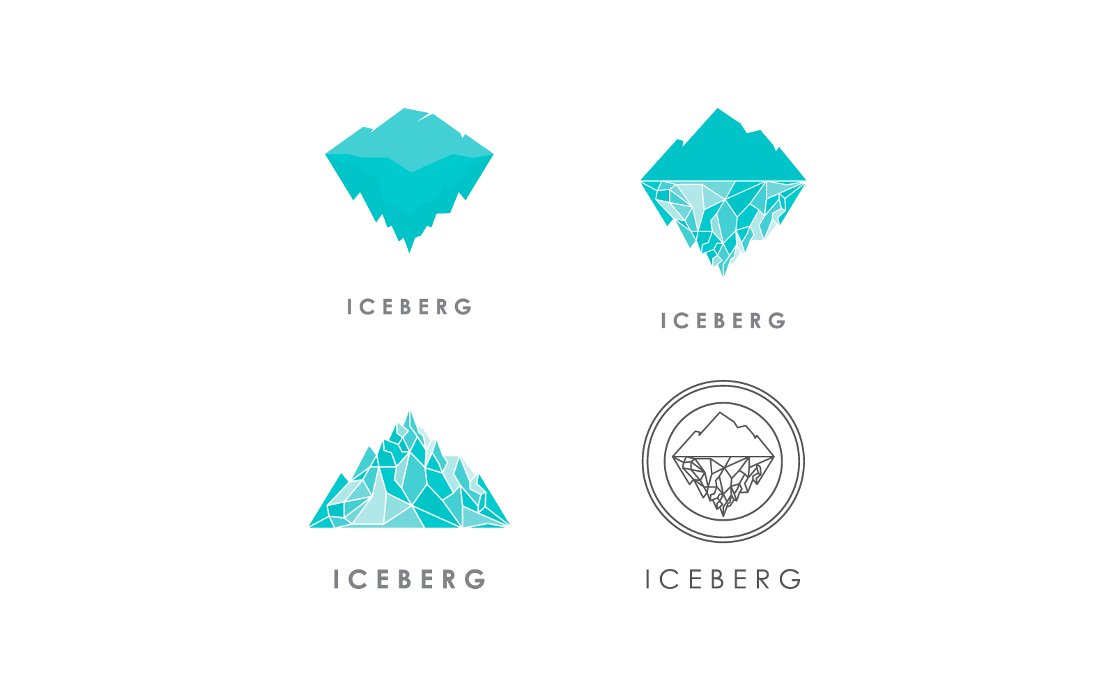 Set of Iceberg illustration logo vector design