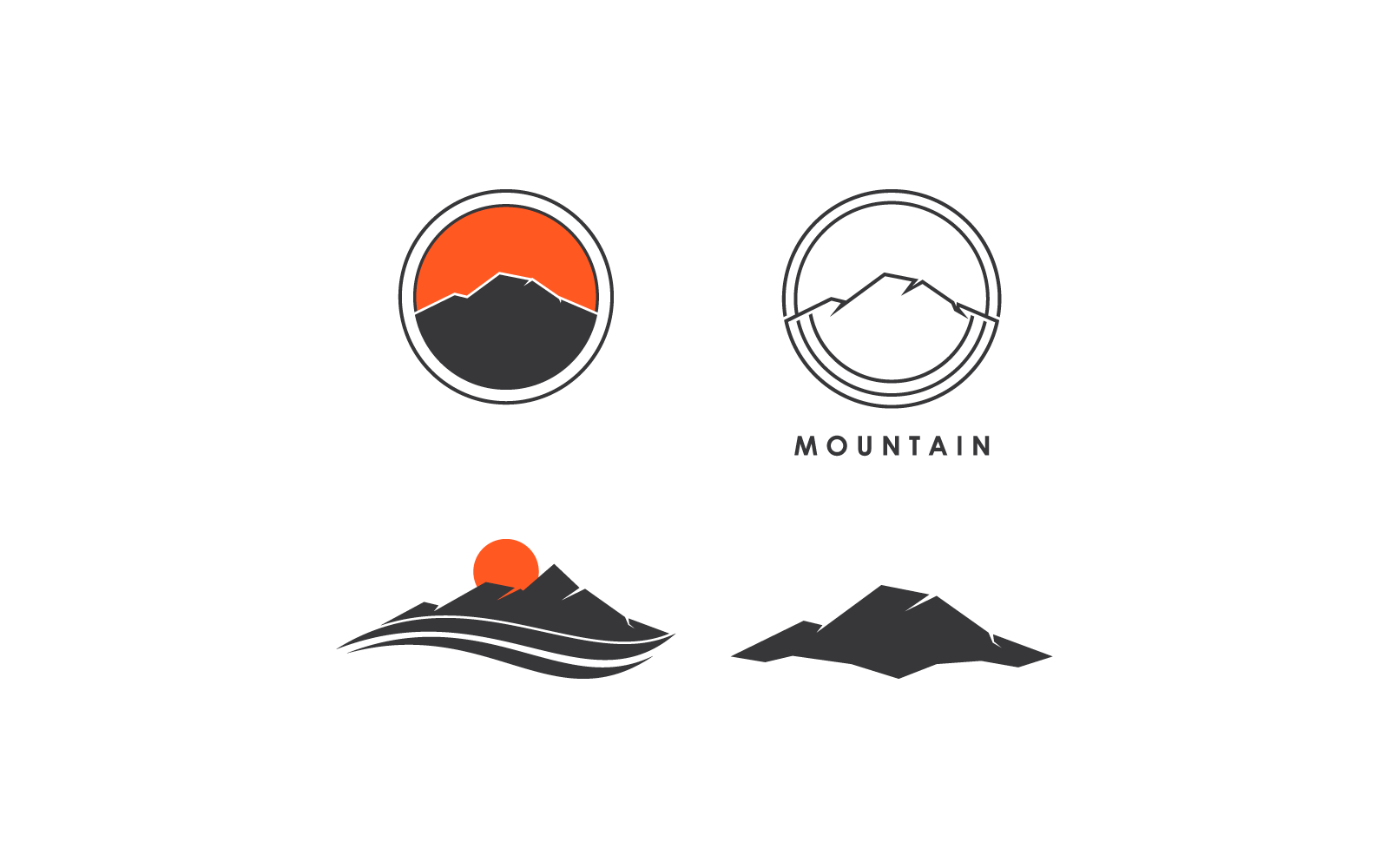 Set of Mountain illustration logo vector flat design Logo Template