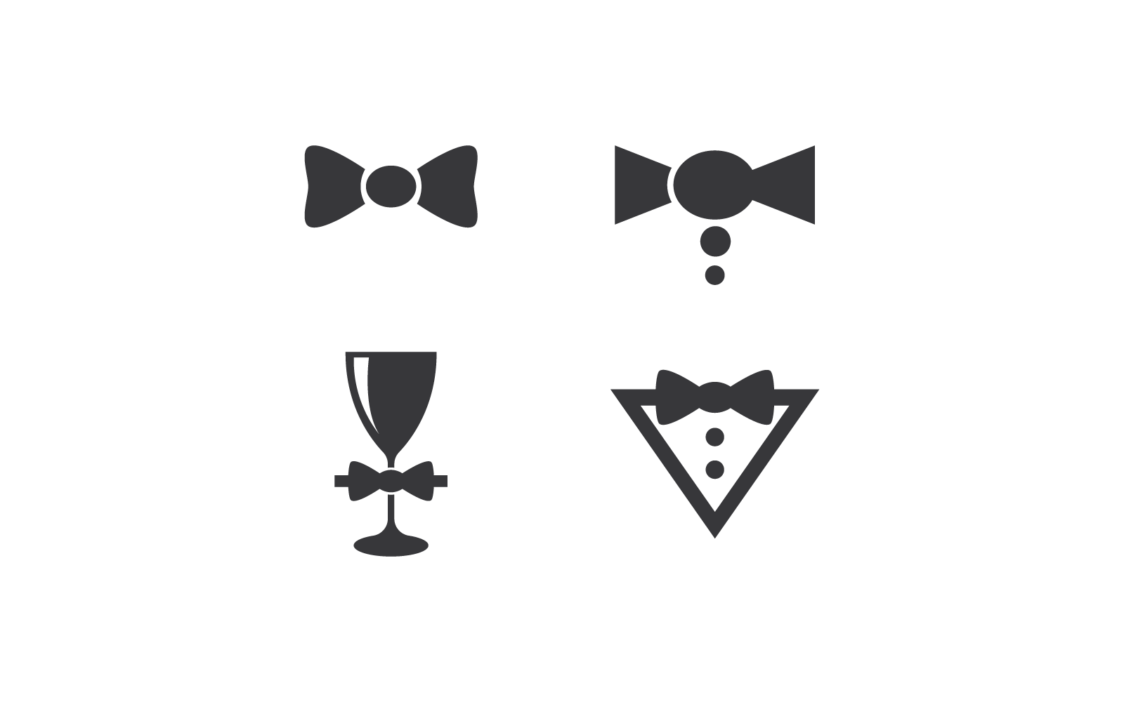 Set of Tie logo illustration vector template
