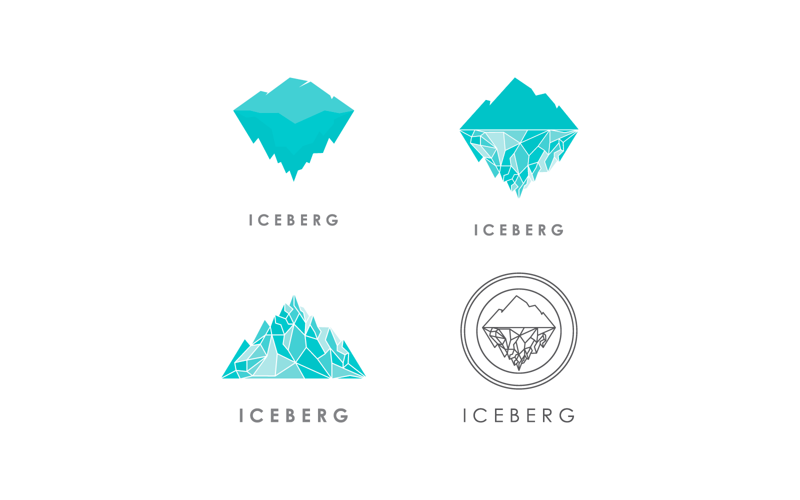 Set van ijsberg illustratie embleemontwerp vector
