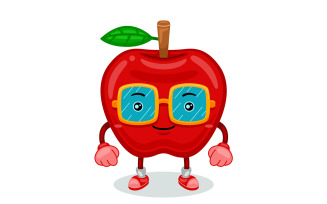 Apple Mascot Character Vector Illustration