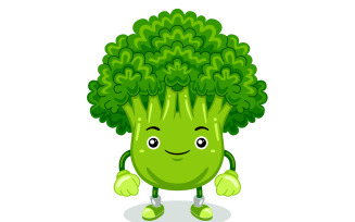 Broccoli Mascot Character Vector Illustration