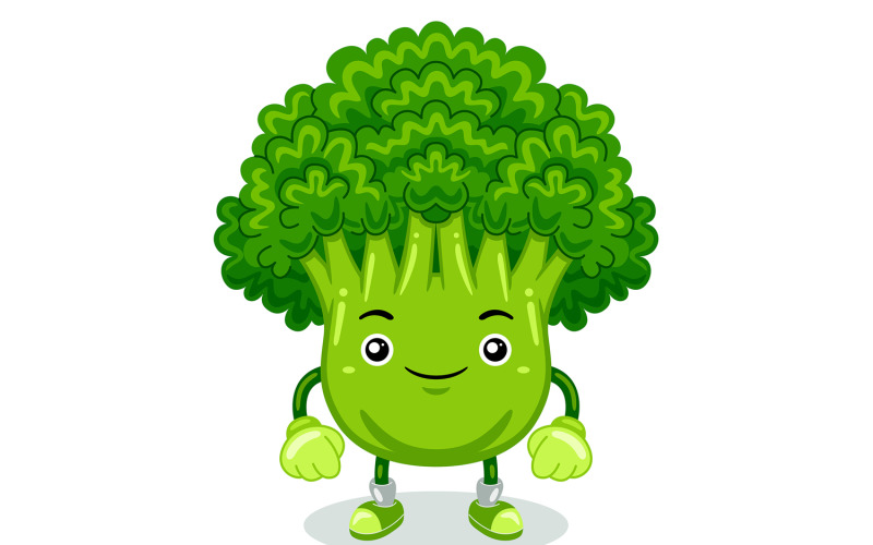 Broccoli Mascot Character Vector Illustration Vector Graphic