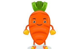 Carrot Mascot Character Vector Illustration
