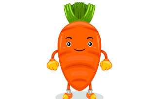 Carrot Mascot Character Vector Illustration